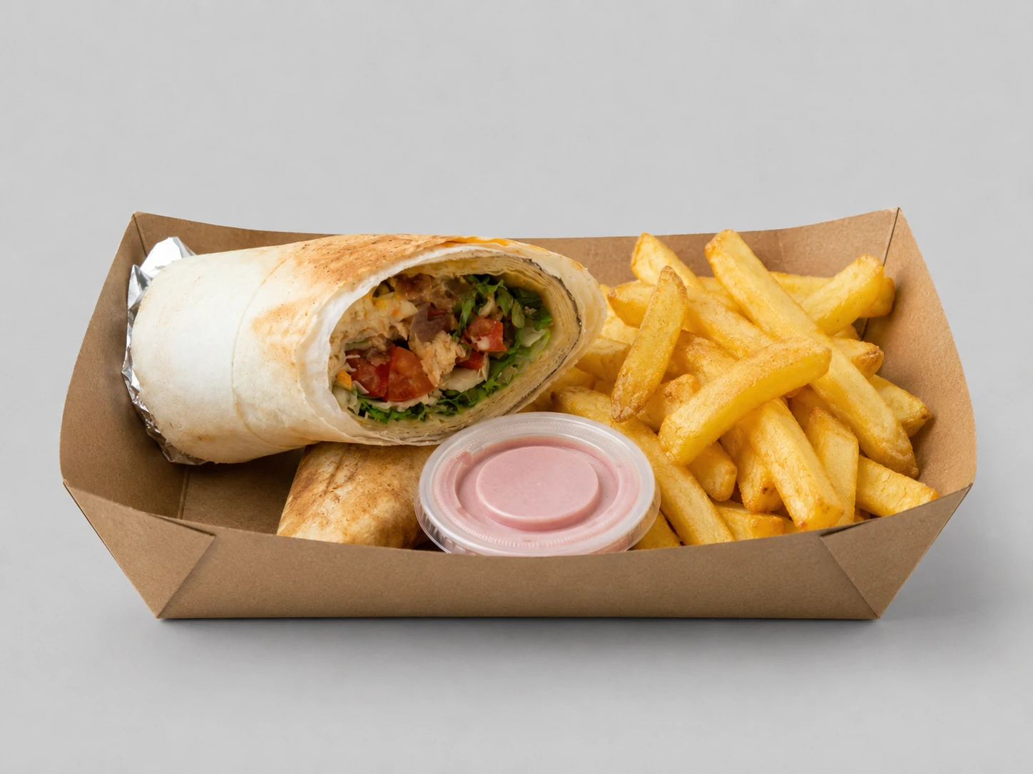 Moxies chicken shawarma served with chips